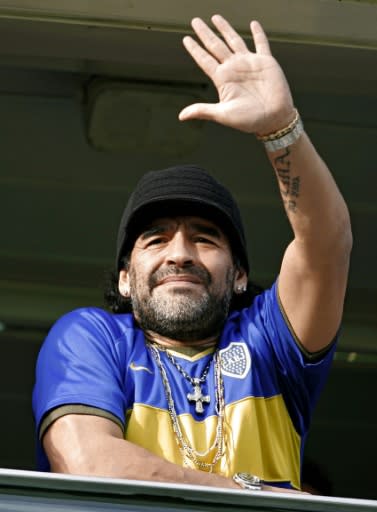 Diego Maradona owns a box at the Bonbonera