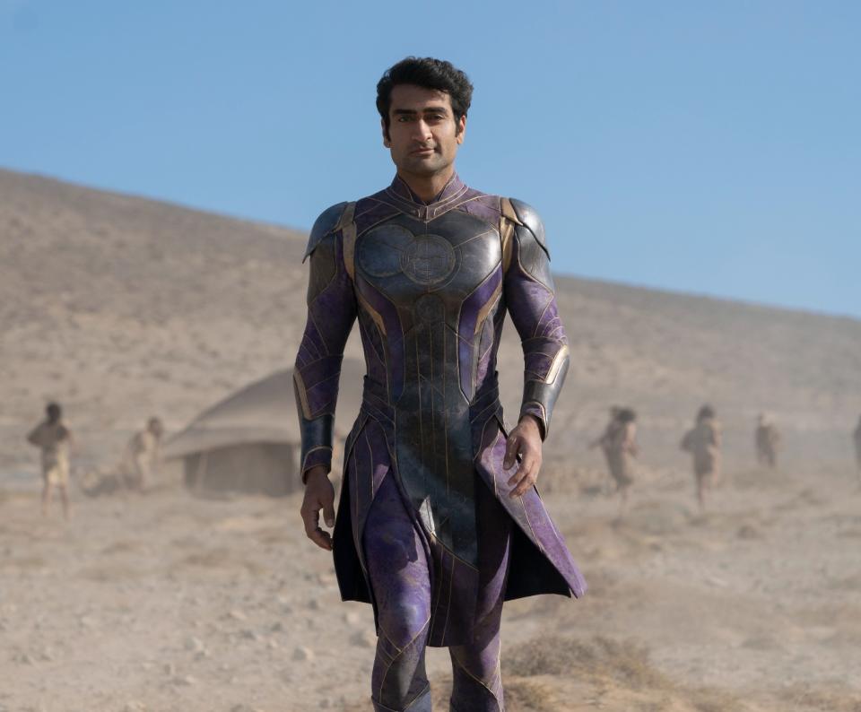 Kumail Nanjiani as Kingo in Eternals. (Still: Marvel Studios)