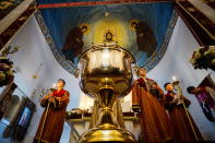 <p>A Christmas and Epiphany service at the Saint Karapet Armenian Church, Yekaterinburg, Russia, Jan. 6, 2018. (Photo: Donat Sorokin\TASS via Getty Images) </p>