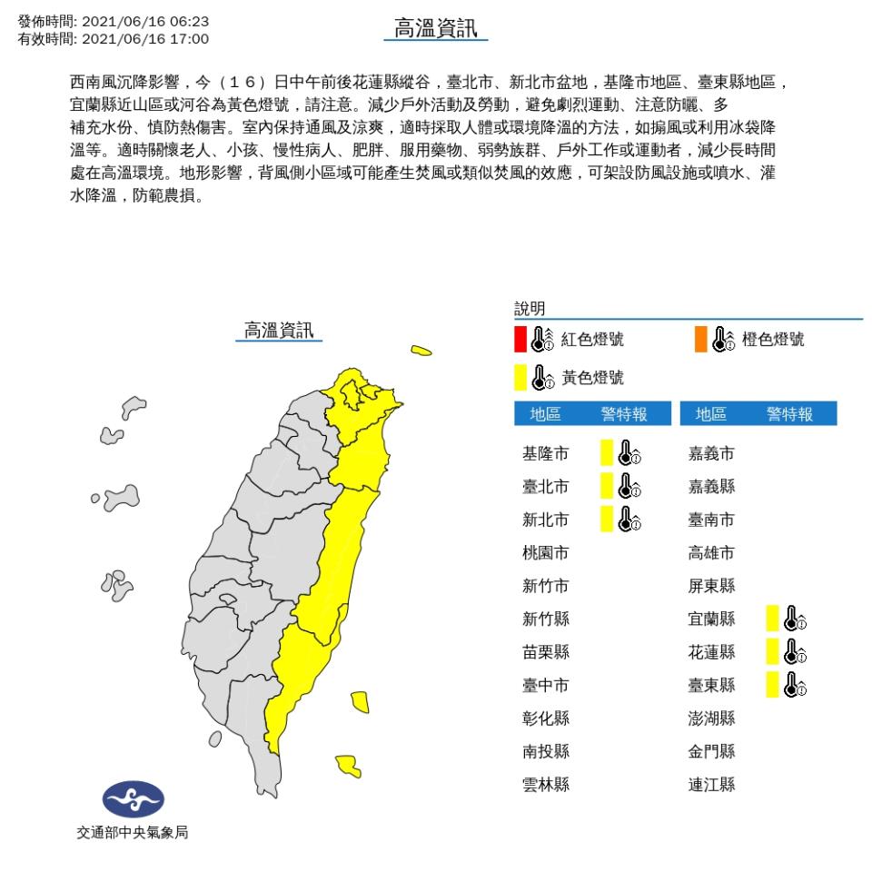 週五前全台高溫悶熱！北部、東部高溫飆36度