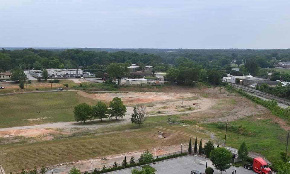 The site of the future downtown Spartanburg baseball stadium as seen from the AC Hotel.