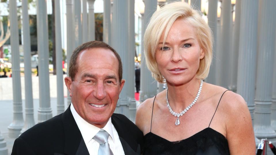 Anne Palmer (R) and Geoff Palmer attend the LACMA 50th Anniversary Gala.