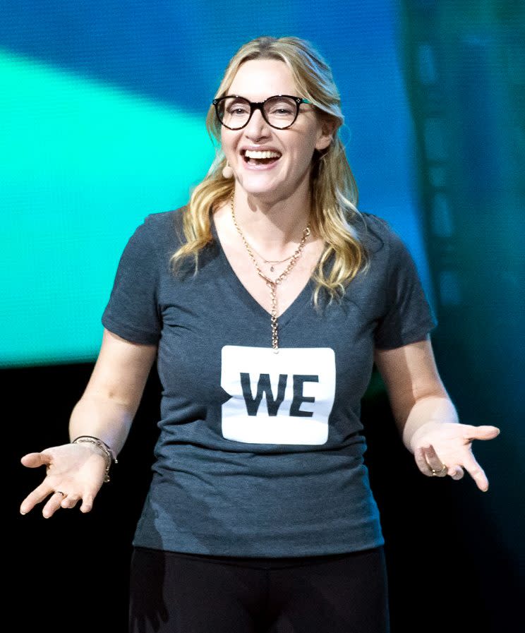 Kate Winslet speaks during WE Day U.K. (Photo: Samir Hussein/WireImage)