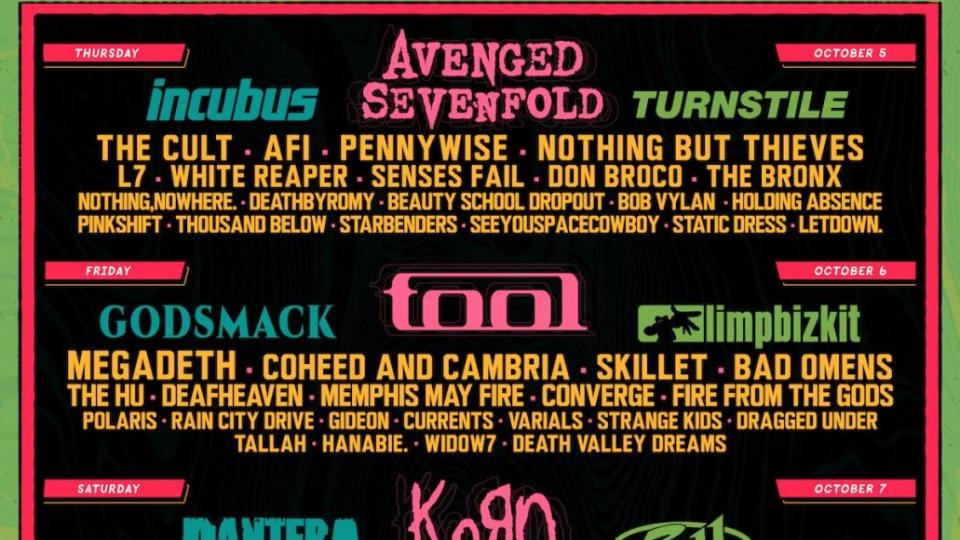2023 Aftershock Festival Lineup Guns N’ Roses, Tool, Avenged Sevenfold