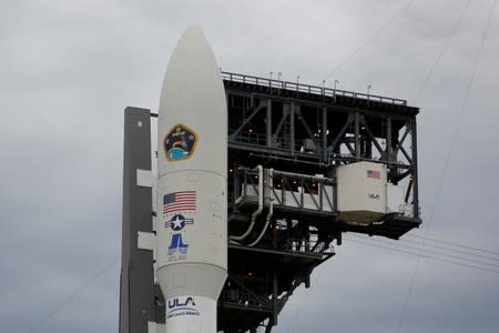 A United Launch Alliance Atlas 5 rocket is prepared for launch at the Cape Canaveral Air Force Station in Cape Canaveral