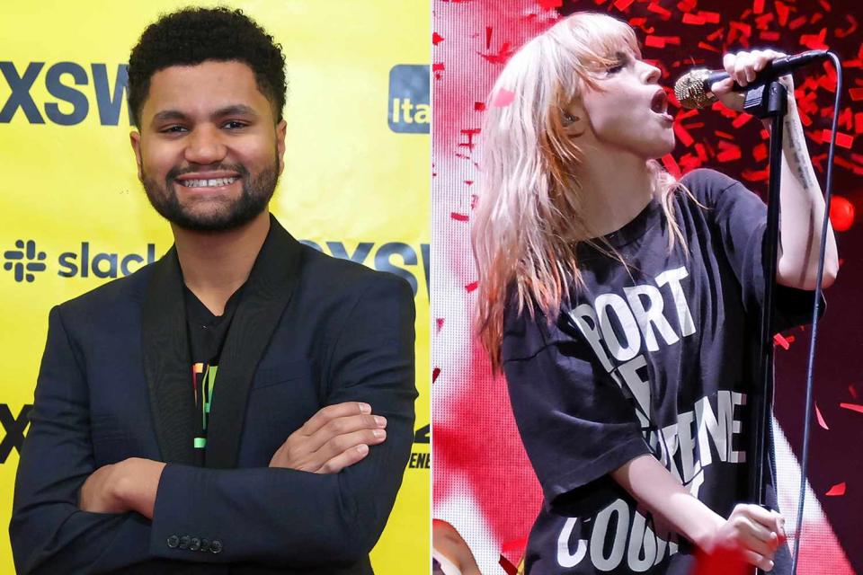 <p>Diego Donamaria/Getty, Taylor Hill/Getty Images for Boston Calling</p> Florida Rep. Maxwell Frost, Hayley Williams