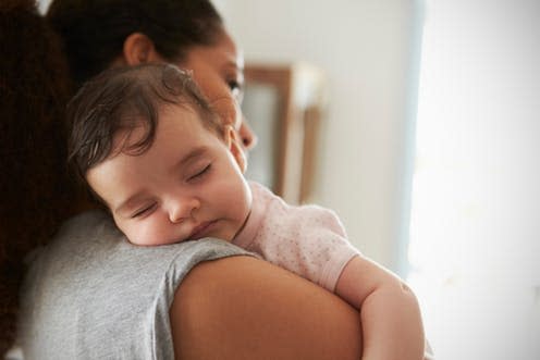 <span class="caption">Pregnancy and after can be a turbulent time. </span> <span class="attribution"><a class="link " href="https://www.shutterstock.com/image-photo/close-mother-cuddling-sleeping-baby-daughter-562380682" rel="nofollow noopener" target="_blank" data-ylk="slk:Shutterstock;elm:context_link;itc:0;sec:content-canvas">Shutterstock</a></span>