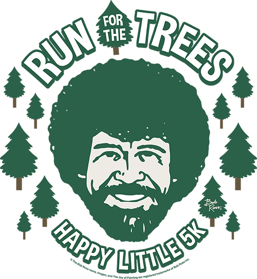 Participants in Oregon Parks Forever's Bob Ross-inspired Happy Little 5K will receive a keepsake Happy Little T-shirt, a commemorative bib number and a finisher’s medal.