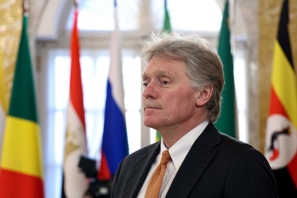 Kremlin spokesman Dmitry Peskov refused to comment on reports of Russia relocating parts of its Black Sea Fleet from Crimea (RIA NOVOSTI/AFP via Getty Images)