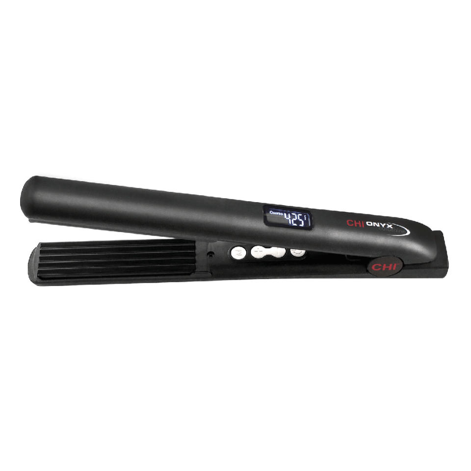 The Chi Onyx Euroshine Crimping Iron, $150, <a href="https://www.loxabeauty.com/chi-onyx-ceramic-crimping-iron-1?of_id=gpa10&gclid=CjwKEAjwpdnJBRC4hcTFtc6fwEkSJABwupNiHwBsmLs-ElCiGb24oZn-DvEjTr6AKZLtmly_9qlZ9RoCxWLw_wcB" rel="nofollow noopener" target="_blank" data-ylk="slk:loxabeauty.com;elm:context_link;itc:0;sec:content-canvas" class="link ">loxabeauty.com</a>. (Photo: courtesy of Chi)