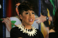 Vice Ganda is seen during the "Sisterakas" press conference held in Quezon City, northeast of Manila, on 08 December 2012. "Sisterakas", Star Cinema and Viva Films official entry to the 2012 Metro Manila Film Festival, will hit theaters nationwide beginning 25 December 2012. (Voltaire Domingo/NPPA Images)