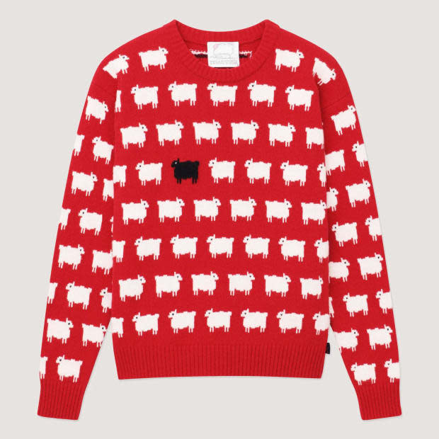 <p>Warm & Wonderful x Rowing Blazers Women's Sheep Sweater, $295, <a href="https://rowingblazers.com/products/sheep-sweater-womens?_pos=2&_sid=54d62687f&_ss=r" rel="nofollow noopener" target="_blank" data-ylk="slk:available here;elm:context_link;itc:0;sec:content-canvas" class="link ">available here</a> (sizes XS-XXXL). </p>