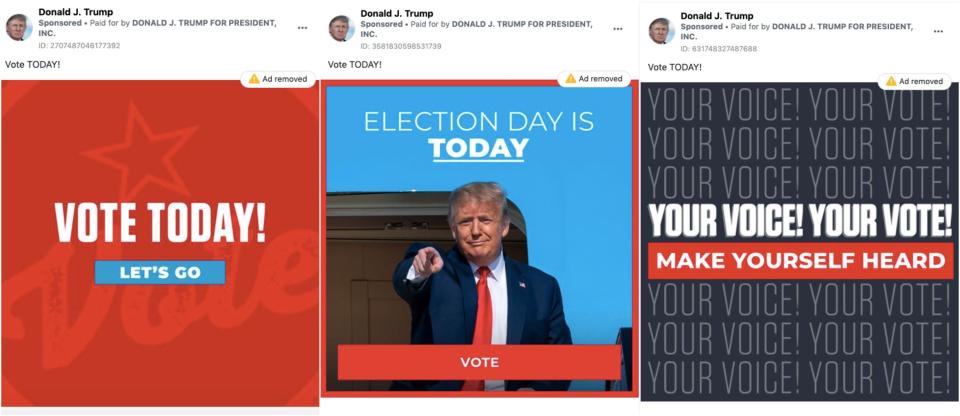 Trump election day misleading ads