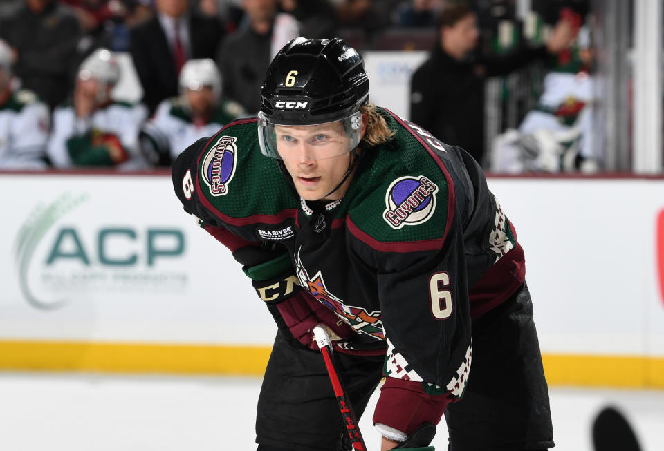 Jakob Chychrun #6 of the Arizona Coyotes has fantasy value