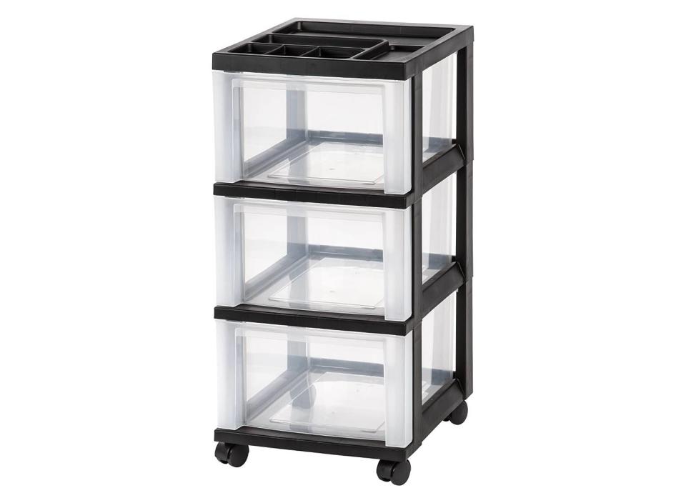 This smaller, three-drawer organizer would work well next to a desk. (Source: Amazon)