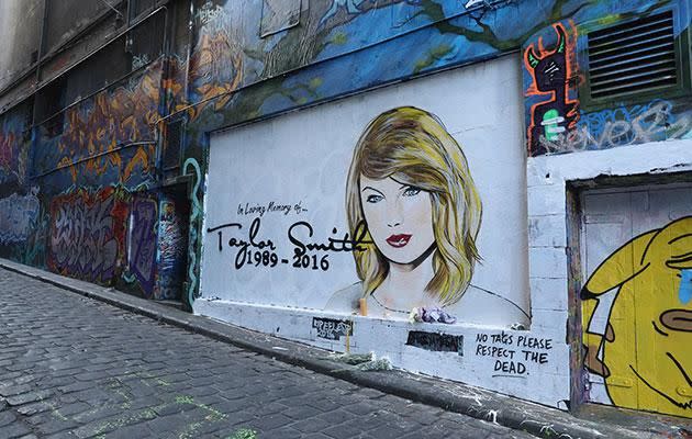 The artwork appeared overnight in Melbourne's Hosier Lane. Source: Getty