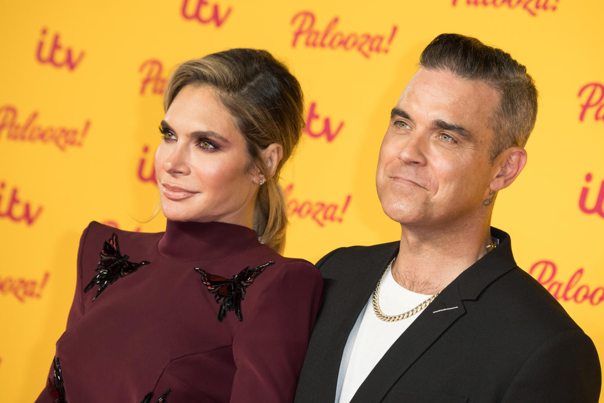 Ayda Williams and Robbie Williams attend the ITV Palooza! held at The Royal Festival Hall on October 16, 2018 in London, England.  (Photo by Jeff Spicer/WireImage)