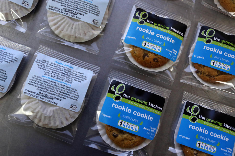 Productos comestibles con marihuana en una tienda en Boulder, Colorado. (AP)