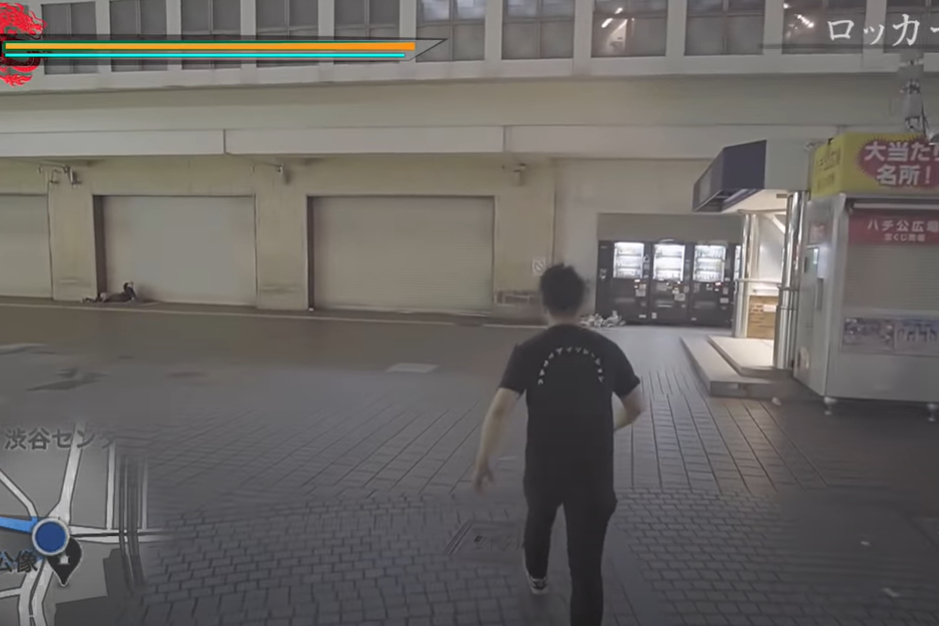 The video sees a person wandering around Shibuya, Tokyo as if it were a video game: YouTube/KOMAZAWA ISOLATION