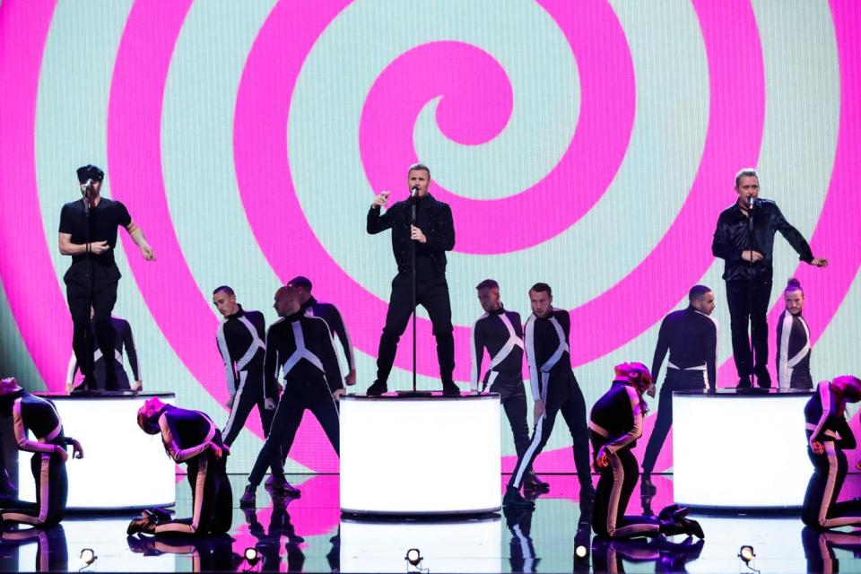Performing: Take That wowed the audience (ITV )