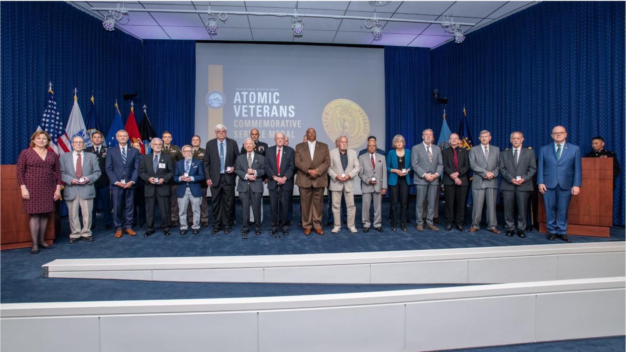 Atomic veterans are honored at a ceremony in Fort Belvoir, Virginia