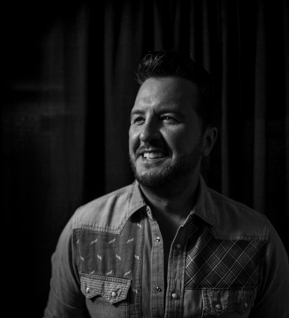 Luke Bryan stands before being interviewed at Nissian Stadium  in Nashville , Tenn., Sunday, June 11, 2023.