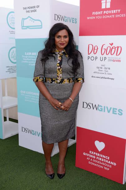 PHOTO: DSW Launches First-Ever DSW Gives Do Good Pop-Up With Mindy Kaling in Los Angeles at Kimpton La Peer Hotel on Nov. 7, 2019 in West Hollywood, Calif. (Andrew Toth/Getty Images for DSW)