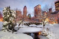 <p>There's nothing like wintertime at Central Park, where you can enjoy the gorgeous (and hopefully snow-covered) natural splendor against the backdrop of the city. You'll love partaking in <a href="https://www.centralpark.com/things-to-do/sports/sledding/" rel="nofollow noopener" target="_blank" data-ylk="slk:sledding;elm:context_link;itc:0;sec:content-canvas" class="link ">sledding </a>and other winter activities, taking a romantic <a href="https://www.centralpark.com/things-to-do/activities/horse-drawn-carriages/" rel="nofollow noopener" target="_blank" data-ylk="slk:horse-drawn carriage ride;elm:context_link;itc:0;sec:content-canvas" class="link ">horse-drawn carriage ride</a> or simply strolling through the park (with a hot chocolate in hand, of course). <br></p><p><strong>RELATED: </strong><a href="https://www.goodhousekeeping.com/life/g34313699/best-winter-activities/" rel="nofollow noopener" target="_blank" data-ylk="slk:The 25 Best Winter Activities to Keep Yourself Occupied;elm:context_link;itc:0;sec:content-canvas" class="link ">The 25 Best Winter Activities to Keep Yourself Occupied</a></p>