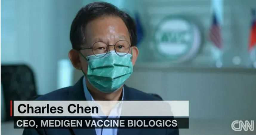 陳燦堅將解盲後的首度專訪獻給美國CNN，強調高端疫苗最終會讓國人信服，他如今卻被人質疑過往的誠信。（圖／翻攝自CNN官網）