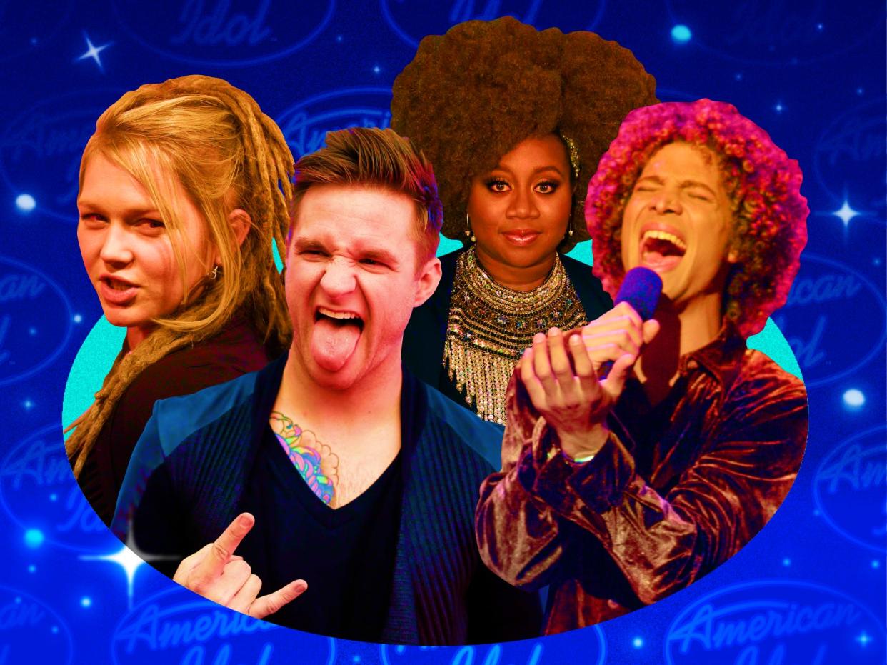 American Idol Series, Runner up list from left: Crystal Bowersox, Blake Lewis, La'Porsha Renae, and Justin Guarini