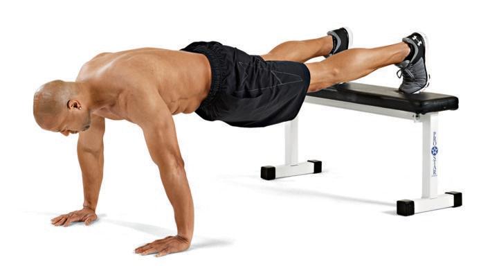Arm, Press up, Fitness professional, Exercise equipment, Muscle, Chest, Weights, Bench, Leg, Abdomen, 