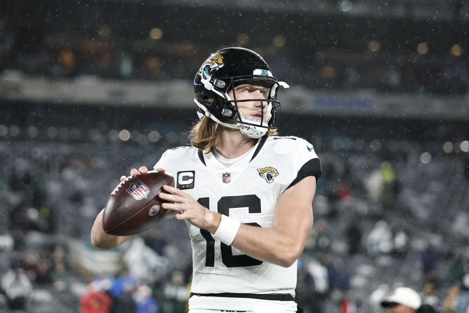 Among former Jacksonville Jaguars employee Amita Patel's possessions is a Trevor Lawrence game jersey.  (Photo: Michael Owens/Getty Images)