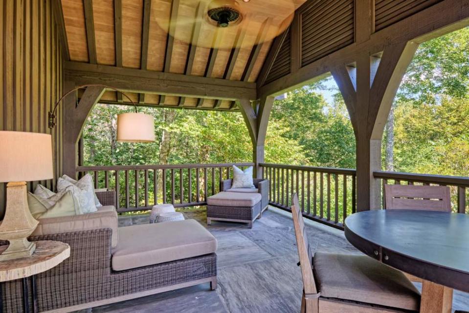 An outdoor covered balcony. Bernard Coulson