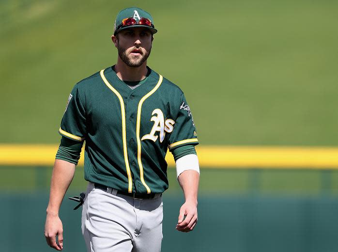 A's outfielder Dustin Fowler completed his journey back from a gruesome knee injury that threatened to make him the next Moonlight Graham. (AP)