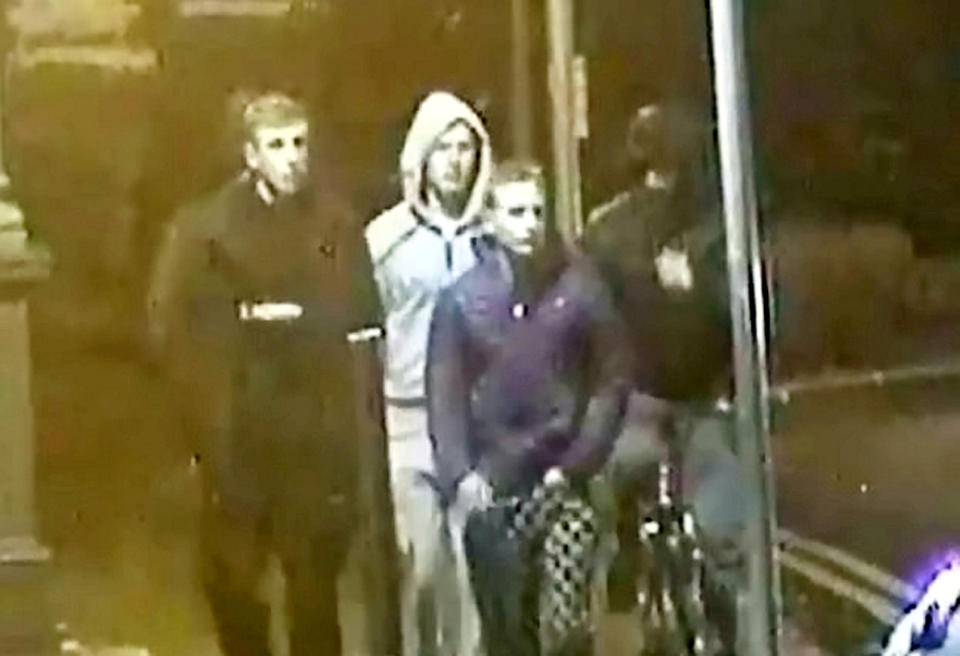 Chilling CCTV footage shows the gang making their way through Scarborough to where Solomon Robinson was murdered. (SWNS)