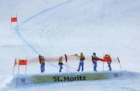 Alpine Skiing - FIS Alpine Skiing World Championships - Men's Downhill - St. Moritz, Switzerland - 11/2/17 - Course workers close the gate as race is canceled due to fog. REUTERS/Ruben Sprich