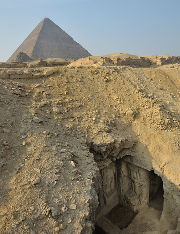 A painting discovered in the tomb of a priest, just 1,000 feet (300 meters) from the Great Pyramid at Giza in Egypt depicts scenes of ancient life.