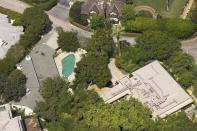 Aerial view of Sandra Bullock's home.