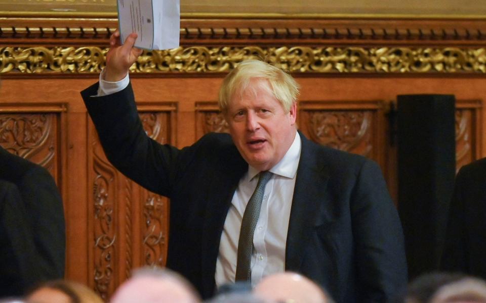 Boris Johnson, the former prime minister, is pictured in the Palace of Westminster on November 22 - Tony Melville/PA