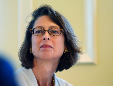 Abigail Johnson, President of Fidelity Personal, Workplace and Institutional Services, attends the Boston College Chief Executives' Club of Boston luncheon in Boston, Massachusetts November 29, 2011. REUTERS/Brian Snyder/File Photo