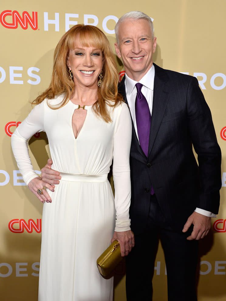 NEW YORK, NY - NOVEMBER 18: Kathy Griffin and Anderson Cooper attend the 2014 CNN Heroes: An All Star Tribute at American Museum of Natural History on November 18, 2014 in New York City. 25214_001_0057.JPG (Photo by Kevin Mazur/WireImage for CNN)