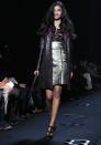 <b>Diane Von Furstenburg AW 13 runway show<br><br></b>Metallic dresses, shimmering coats and a flash of pillarbox-red lipstick gave a nod to the futuristic trend of the moment.<br><br>©Rex