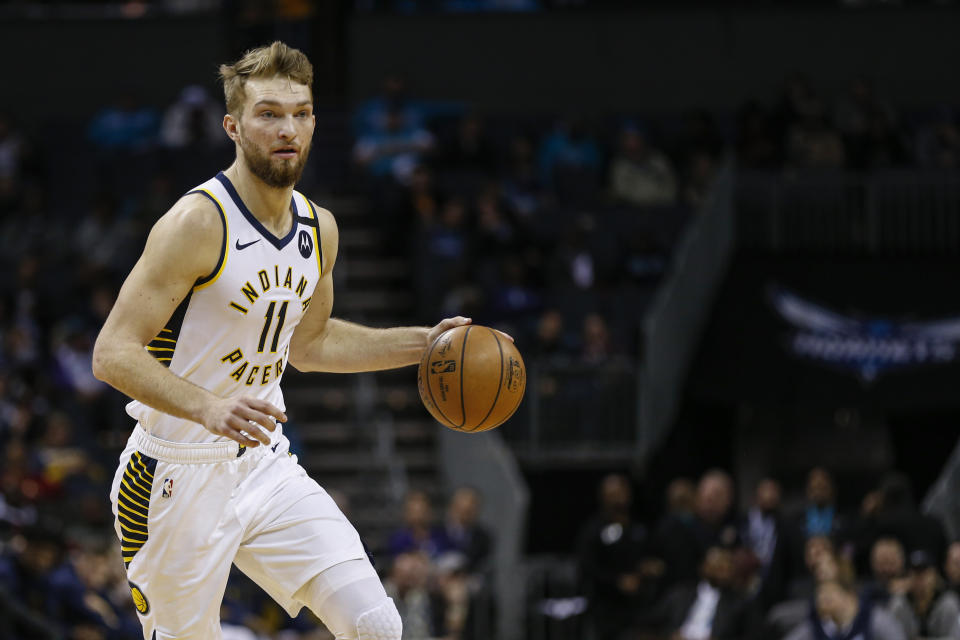 Domantas Sabonis。(AP Photo/Nell Redmond)