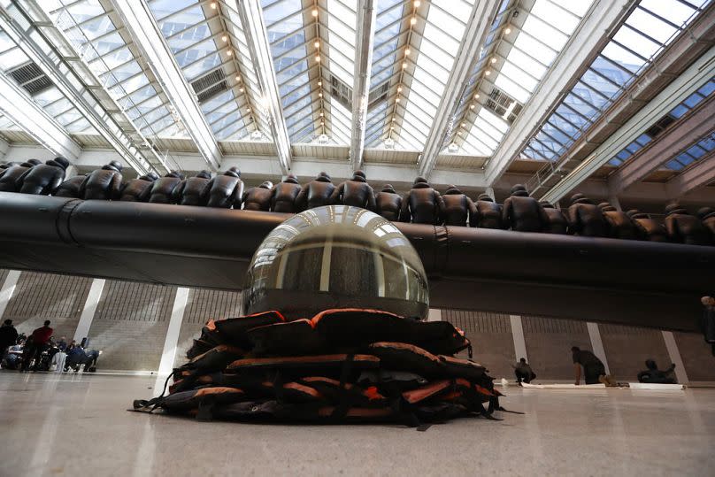 An installation made by Chinese activist and artist Ai Weiwei is displayed at the National Gallery in Prague, Czech Republic, Thursday, 16 March 2017.