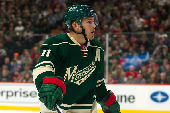 15 OCT 2016: Minnesota Wild left wing Zach Parise (11) disagrees with a call during the Central Division match up between the Winnipeg Jets and the Minnesota Wild at Xcel Energy Center in St. Paul, Minnesota. (Photo by David Berding/Icon Sportswire via Getty Images)