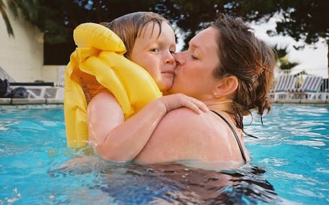 Katy Regan and her son Oscar 