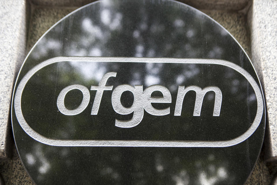 The ofgem sign. Ofgem regulate the electricity and gas markets in Great Britain. (Photo by In Pictures Ltd./Corbis via Getty Images)