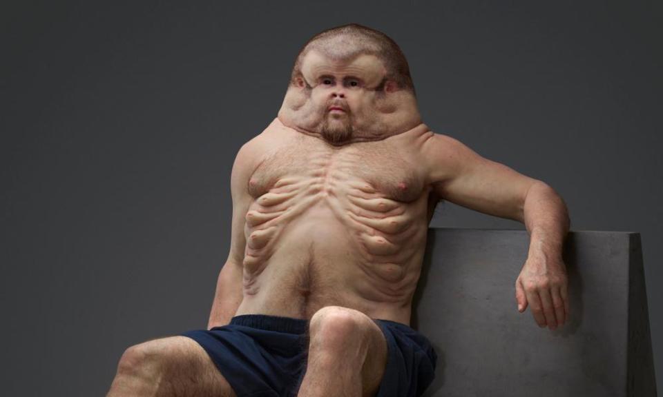 Graham, a sculpture of a human evolved to withstand car accidents