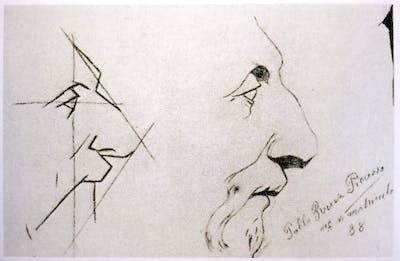 Doble estudio de perfil de un hombre barbudo (Double Profile Study of a Bearded Man), 1892-1893, private collection. Author provided