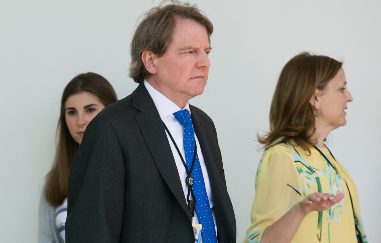 Don McGahn, White House counsel,&nbsp;and President Donald Trump have reportedly clashed&nbsp;on their approach to Special Counsel Robert Mueller&rsquo;s Russia probe. (Photo: SAUL LOEB via Getty Images)